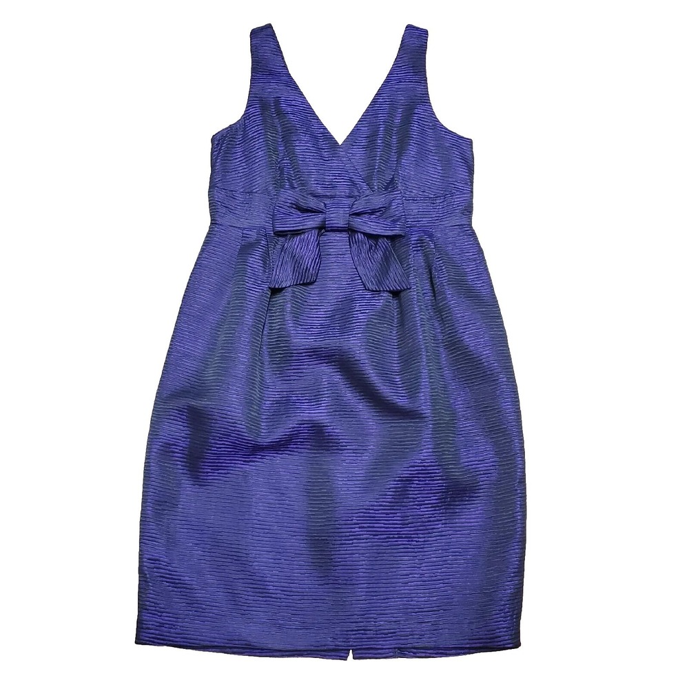 Helene Berman London Purple & Black Bow Front Dress Size 4 Made‎ In England